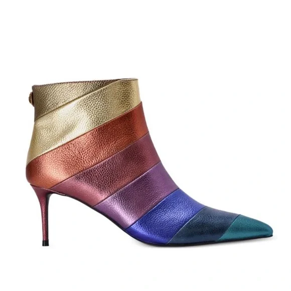 Kurt Geiger Belgravia 65mm metallic-finish ankle boots Size 8.5 - Picture 2 of 4